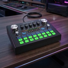 Midex VS9 Stüdyo Kayıt Canlı Yayın Ses Kartı Efektli Radyo Mikseri (Telefon ve PC Podcast Radyo Canlı Yayıncılar)