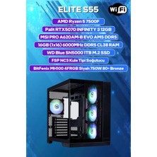 Game Garaj Elite S55 Amd R5 7500F 16GB Ram 1tb SSD RTX5070 Freedos Oyuncu Oem Paket
