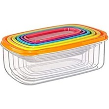 Akyüz Plastik Saklama Kabı Seti 6'lı, Dikdörtgen