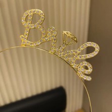 Timion Altın Renkli Taşlı “bride” Gelin Tacı – El Yazısı Yazı Tipiyle