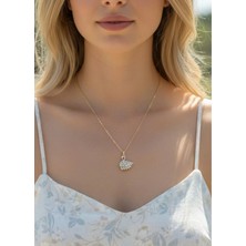 Biju Yılmaz Çelik Gold Taşlı Kuğu Çıtır Kolye -  26CTR04