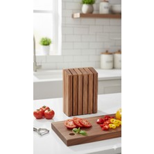 WoodBay Özel Akasya Bıçak Tutucu Standı & Bıçaklık & Mutfak Tezgah Üstü Bıçak Tutucu & Bıçak Standı