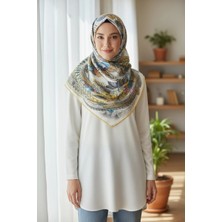 ✨ %100 Saf Ipek Twill Eşarp - Özel Tasarım Tok Duruşlu ✨90X90