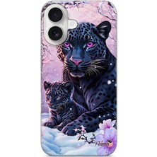 Karsu Design iPhone 16 Uyumlu Baskılı Şeffaf Telefon Kılıfı | Koleksiyon: Minimal Black Panther