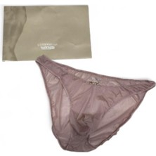 AGM Şeffaf File (Mesh) Dokulu ve Düşük Belli  Erkek Slip Külot, Buz Ipek (Ice Silk) Erkek Slip Pudra Rengi