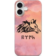 Karsu Design iPhone 16 Uyumlu Baskılı Şeffaf Telefon Kılıfı | Koleksiyon: Grey Wolf Turkish Symbol