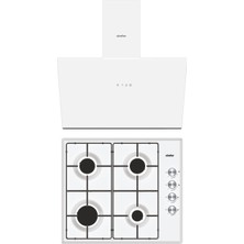 Simfer Trend Beyaz Emaye Ocaklı 2'li Ankastre Set (Ocak + Davlumbaz)