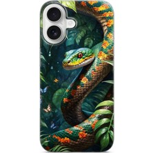 Karsu Design iPhone 16 Plus Uyumlu Baskılı Şeffaf Telefon Kılıfı | Koleksiyon: Jungle Wildlife