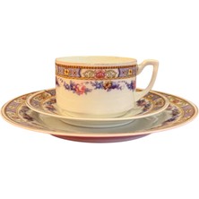 Çekoslavak Epiag Trio - Çay Kahve Fincanı Fincan Tabağı ve Pasta Tabağı