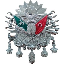 Uslucan Alışveriş Osmanlı Devlet Arması Vidalı Kabartma Logo Küçük 10X8CM Krom