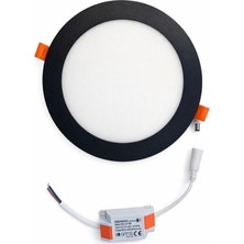 Şahnet 12W Slim LED Panel Spot Sıva Altı Downlight - Siyah Kasa 3000K Sarı Gömme Tavan Lambası