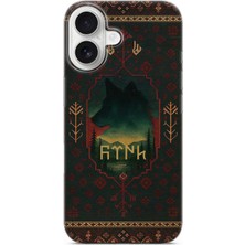 Karsu Design iPhone 16 Plus Uyumlu Baskılı Şeffaf Telefon Kılıfı | Koleksiyon: Göktürk Inscriptions