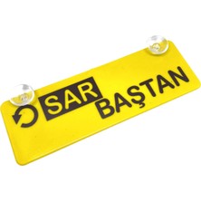 Uslucan Alışveriş Sar Baştan Yazılı Sarı Dekor Plaka Vantuzlu Cam Süsü 22X7.5CM