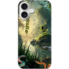Karsu Design iPhone 16 Plus Uyumlu Baskılı Şeffaf Telefon Kılıfı | Koleksiyon: Jungle Wildlife
