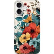 Karsu Design iPhone 16 Plus Uyumlu Baskılı Şeffaf Telefon Kılıfı | Koleksiyon: Vintage Floral