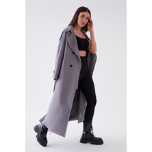 SahraAfra Creed Kadın Oversize Astarlı Trençkot