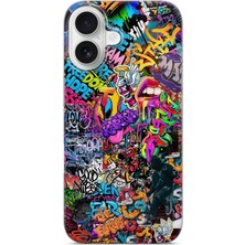 Karsu Design iPhone 16 Plus Uyumlu Baskılı Şeffaf Telefon Kılıfı | Koleksiyon: Grafitti Street Art
