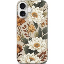 Karsu Design iPhone 16 Uyumlu Baskılı Şeffaf Telefon Kılıfı | Koleksiyon: Vintage Floral