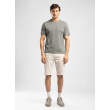 Lee Cooper Baselo Erkek Regular Fit %100 Pamuk Basic Bisiklet Yaka T-Shirt Gri