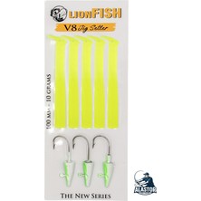 Alastor V8 Silikon Balık Seti 5 Adet Silikon Balık 3 Adet Jig Head Seti