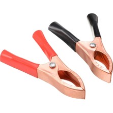 Uslucan Alışveriş Mini Akü Takviye Batarya Maşası Krokodil Kıskaç Yalıtımlı Siyah Kırmızı 1 Takım Set