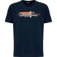 Discovery Expedition D6SM-TST3705 Lacivert Bisiklet Yaka Relaxed Baskılı Erkek T-Shirt