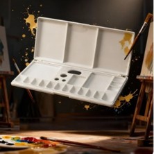 Ark Sanatçı Boya Paleti Plastik Çok Bölmeli Karıştırma Paleti