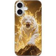Karsu Design iPhone 16 Plus Uyumlu Baskılı Şeffaf Telefon Kılıfı | Koleksiyon: Tiger Energy