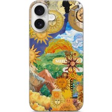 Karsu Design iPhone 17 Uyumlu Baskılı Şeffaf Telefon Kılıfı | Koleksiyon: Boho Sun And Moon