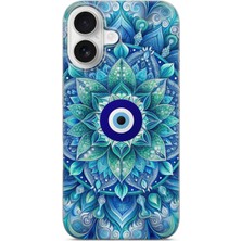 Karsu Design iPhone 16 Plus Uyumlu Baskılı Şeffaf Telefon Kılıfı | Koleksiyon: Minimal Evil Eye