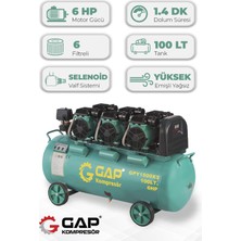 GAP Kompresör Hava Kompresörü Yüksek Emişli Yağsız Teknoloji 100LT GPY-1500x3