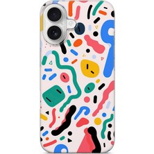 Karsu Design iPhone 16 Plus Uyumlu Baskılı Şeffaf Telefon Kılıfı | Koleksiyon: Minimal Geometric Patterns