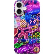 Karsu Design iPhone 17 Uyumlu Baskılı Şeffaf Telefon Kılıfı | Koleksiyon: Neon Light Designs