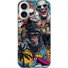 Karsu Design iPhone 16 Uyumlu Baskılı Şeffaf Telefon Kılıfı | Koleksiyon: Drip Art