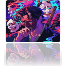 Urzuva Neon Oni Gaming Oyuncu Xxl Mouse Pad Kaydırmaz Dikişli Mousepad 40X30X3MM Dikişli Model