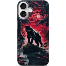 Karsu Design iPhone 16 Uyumlu Baskılı Şeffaf Telefon Kılıfı | Koleksiyon: Minimal Black Panther