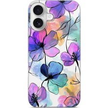 Karsu Design iPhone 16 Uyumlu Baskılı Şeffaf Telefon Kılıfı | Koleksiyon: Boho Floral