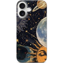 Karsu Design iPhone 16 Uyumlu Baskılı Şeffaf Telefon Kılıfı | Koleksiyon: Moon Phases