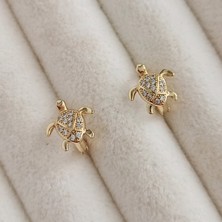 Lente Aksesuar 14K Altın Kaplama Kaplumbağa Çocuk Küpesi
