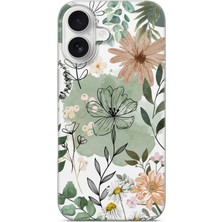 Karsu Design iPhone 16 Uyumlu Baskılı Şeffaf Telefon Kılıfı | Koleksiyon: Minimal Floral Line Art