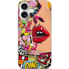 Karsu Design iPhone 16 Uyumlu Baskılı Şeffaf Telefon Kılıfı | Koleksiyon: Y2K Retro Patterns