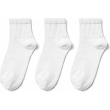 QUALITY WALKING 3'lü Unisex Dikişsiz Pamuklu Yarım Tenis Çorap Günlük ve Spor Kullanım Nefes Alan Konforlu