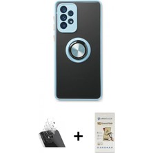 İlk El Grup Ieg™ Galaxy A73 5g Kılıf Yörünge Çizgi - Siyah Mat Seramik Nano Ekran Koruyucu + Şeffaf Kamera Lens Koruma Cam