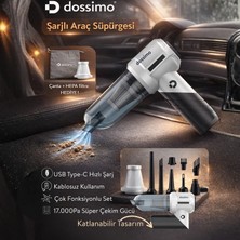 Dossimo Nitro X2 Kablosuz Araç Içi Süpürge Katlanabilir Çok Amaçlı | Güçlü Vakum | Çanta Hediyeli