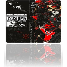 Urzuva Ghost Samurai Gaming Oyuncu Xxl Mouse Pad Kaydırmaz Dikişli Mousepad 40X30X3MM Dikişli Model
