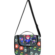 Niss Store Kore Kawaii Brawl Stars Temalı Erkek Çocuk Ilkokul Çantası Termal Beslenme Çantası ve Kalemlik Set