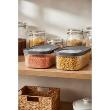 EW's Kitchenware 2'li 5 Lt Multibox Füme Kayar Kapaklı Saklama Kabı & Erzak Kabı & Toz ve Tablet Deterjan Kutusu