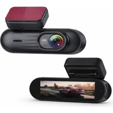 Coverzone Araba Kamerası 4K Ultra Hd Dash Cam,wifi Bağlantılı,gps,g-Sensor,döngüsel KAYIT,256GB'A Kadar Sd Kart Desteği V38