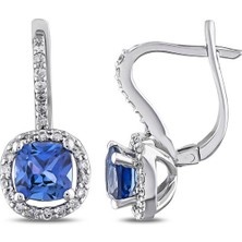 Makdis Pırlanta 1.80 Karat Safir Pırlanta Küpe
