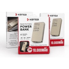 Kensa Magnetic x 10.000MAH Manyetik Powerbank 20W Pd + 15W Kablosuz Şarj Magsafe Uyumlu